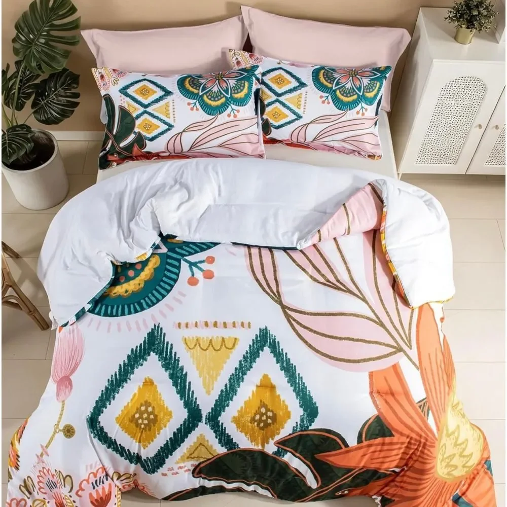 Boho Dreams Full Comforter Set 2 Pillow Shams Tribal Floral Print NEW IN PACKAGE